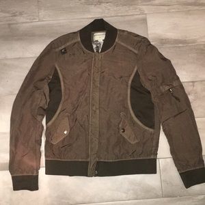 Anthropologie: army green bomber